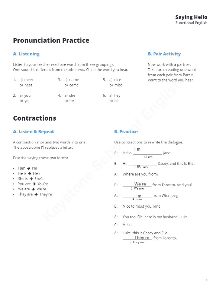 Saying Hello 4 Pdf Pdf