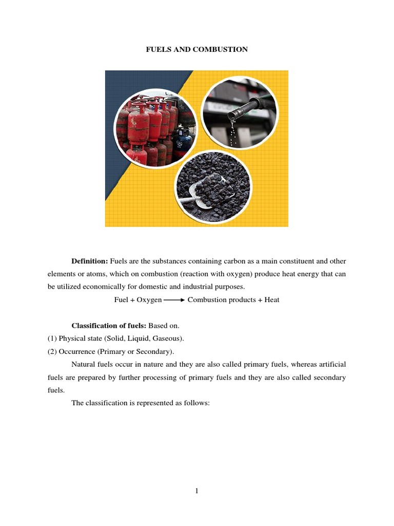 Fuels and Combustion Dulong Formula PDF PDF Combustion Fuels
