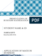 Presentation of Business Mathematics