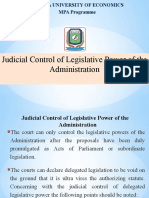 Judicial Control of Legislative Power of The Administration