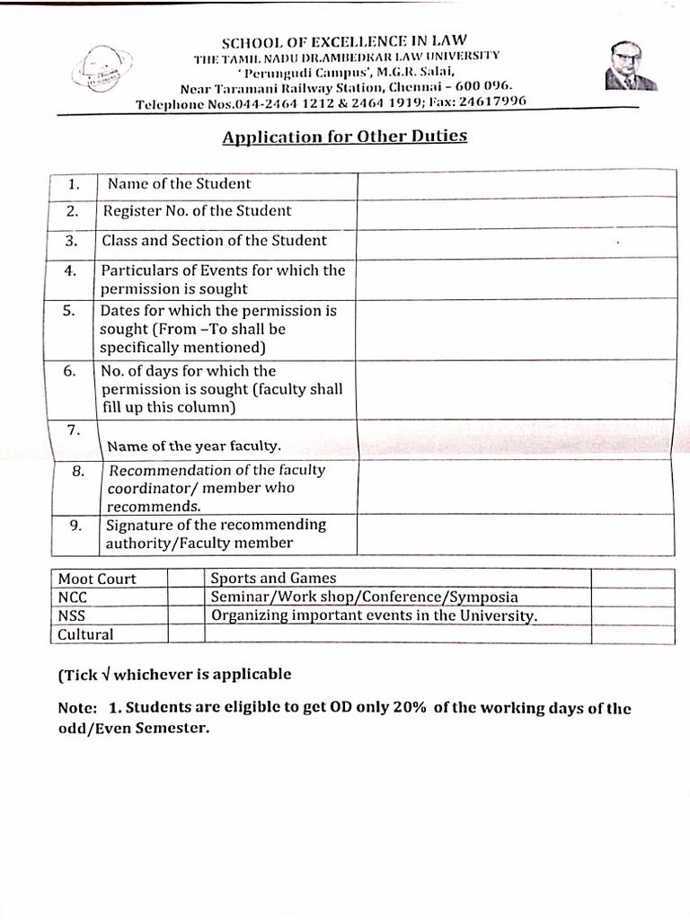 OD Form | PDF