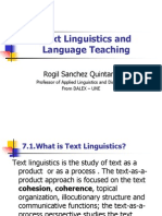 Text Linguistics and Language Teaching: Rogil Sanchez Quintana