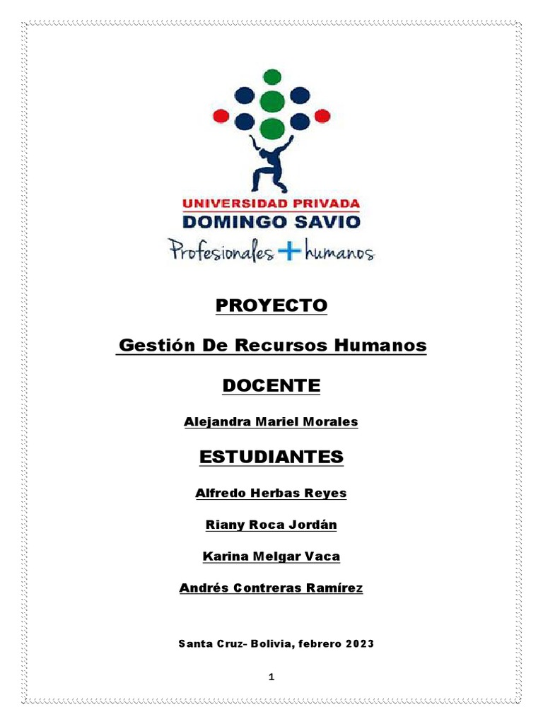 Gestión Recursos Humanos Proyecto | PDF | Gestión de recursos humanos ...