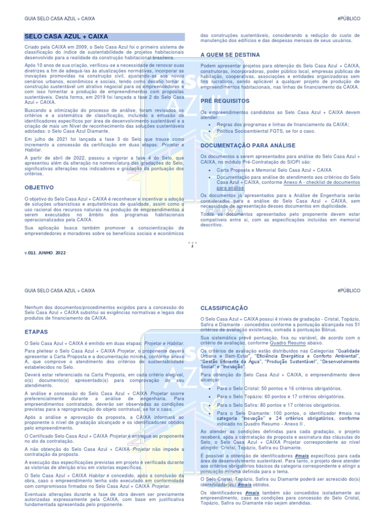 Guia Selo Casa Azul Caixa | PDF | Desperdício | Barulho