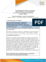 Guía de Actividades y Rúbrica de Evaluación - Unidad 1 - Fase 2 - Formular El Proyecto y Determinar Su Viabilidad