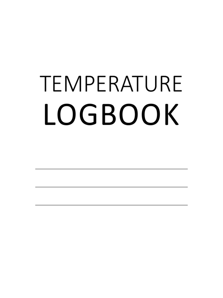 Temperature Logbook 8.5x11 With Title Page PDF | PDF
