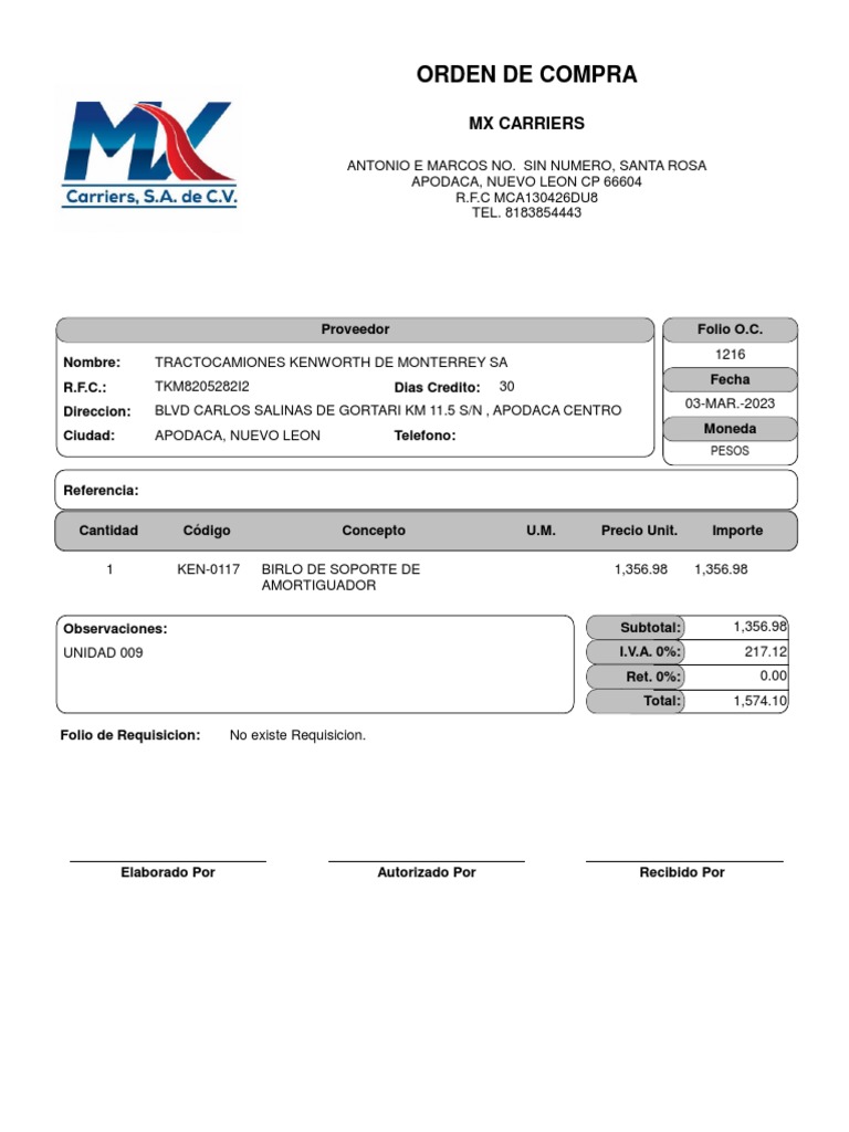 Orden de Compra | PDF