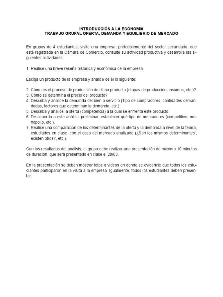 Análisis de Oferta y Demanda en Empresa | PDF | Finanzas y dinero