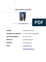 Perfil profesional Liseth Adriana Díaz Peña normalista superior