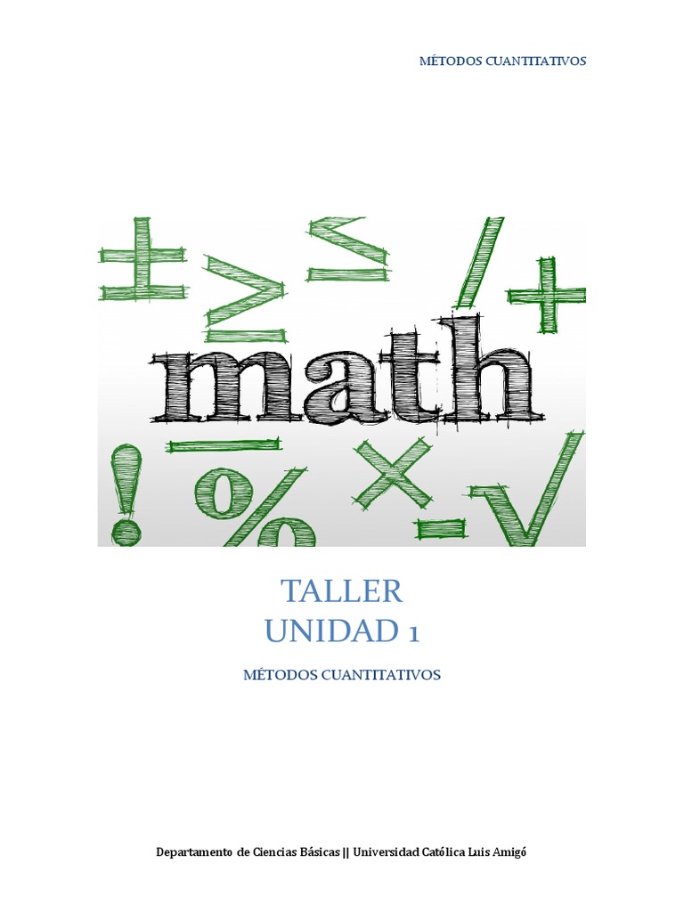 Taller de Métodos Cuantitativos | PDF | Métodos y materiales de enseñanza