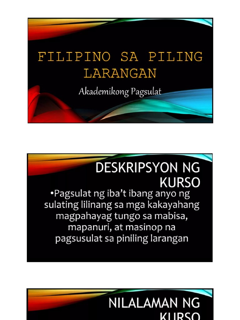 Filipino Akademikong Pagsulat | PDF