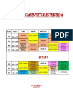 Horario de Clases Virtuales Tercero A