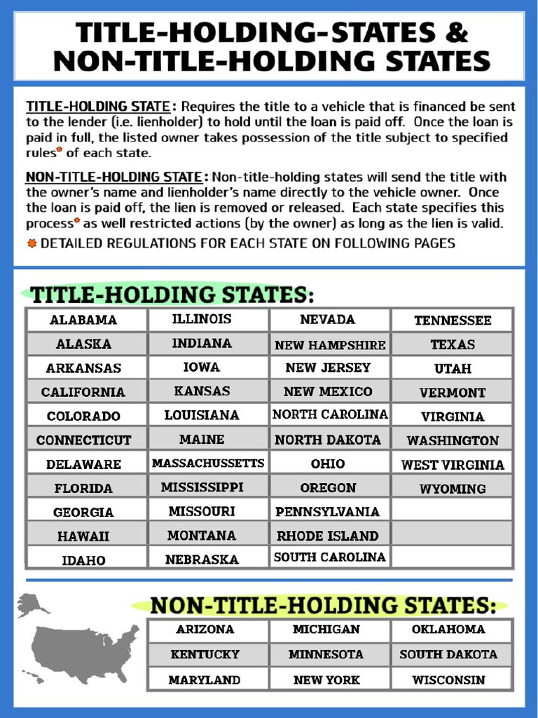 TitleHolding vs. NonTitleHolding States PDF PDF