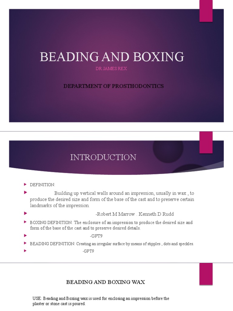 Beading and Boxing PDF Plaster Dentures