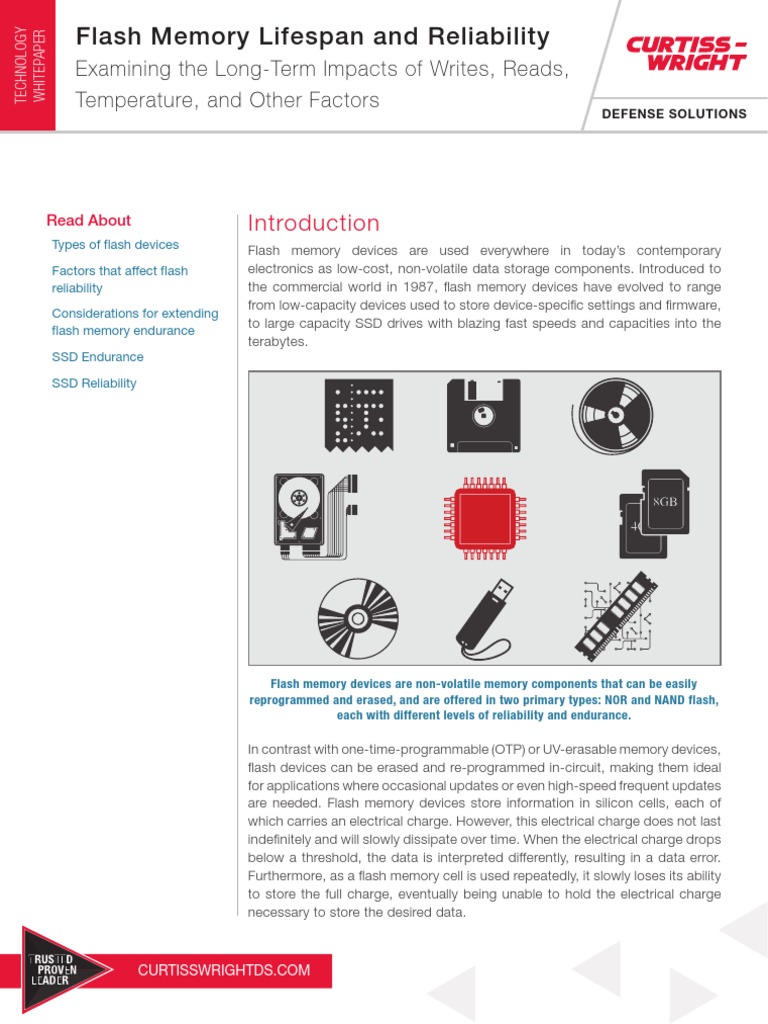 Flash Memory Lifespan and Reliability White Paper PDF Flash Memory Solid State Drive