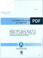 Informe final de accidente de helicóptero MI-171 en Colombia en 2013