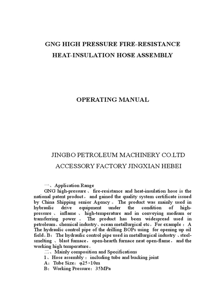 GNG Hose PDF Pipe (Fluid Conveyance) Chemistry