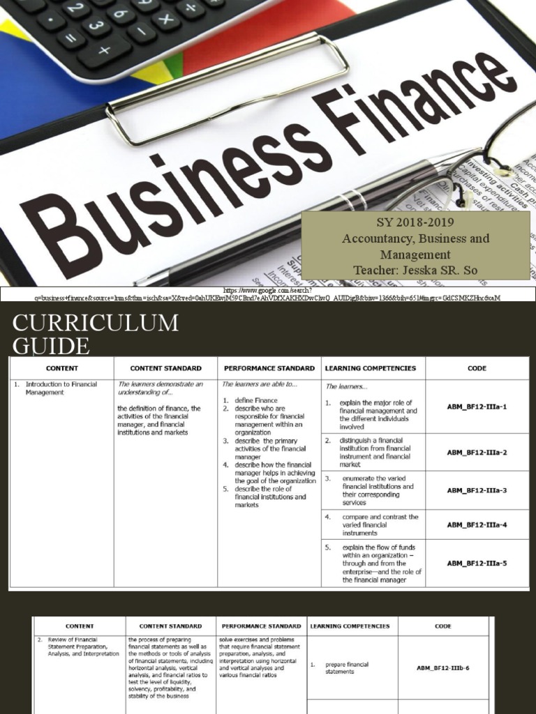 Introduction to Finance Curriculum Guide | PDF | Public Finance | Investing