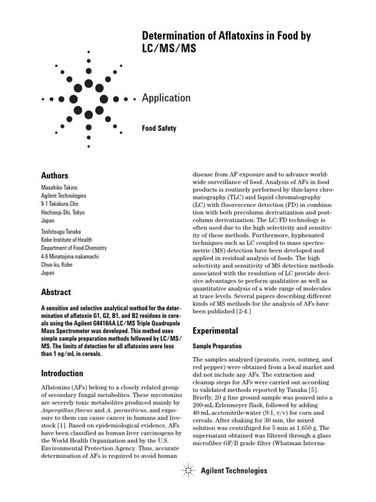 Agilent PDF Liquid ChromatographyMass Spectrometry Mass Spectrometry