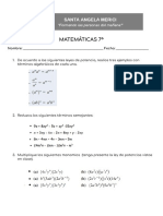 Matemáticas 7°: Nombre: - Fecha