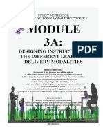 Designing Instruction in Learning Delivery Modalities