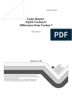 Letter Report - EQ36 Version 8 (Differences From Version 7)