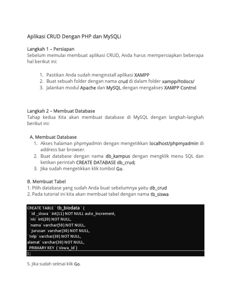 CRUD PHP dan MySQLi untuk Siswa | PDF | Metode & Bahan Ajar | Komputer