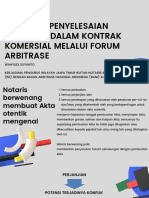 Rumusan Penyelesaian Sengketa Dalam Kontrak Komersial Melalui Forum Arbitrase