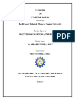 Synopsis On Credit Reist Analysis-1