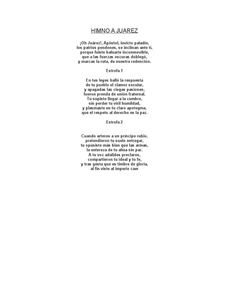 Himno a Juárez: Letra y Significado | PDF