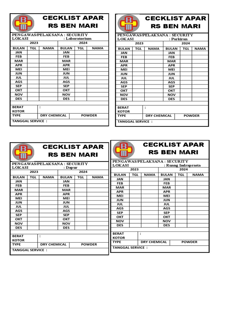 Cecklist Apar | PDF