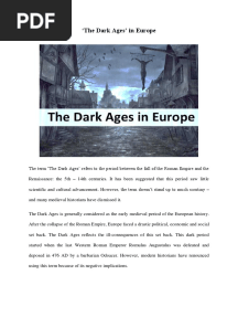 The Dark Ages' in Europe
