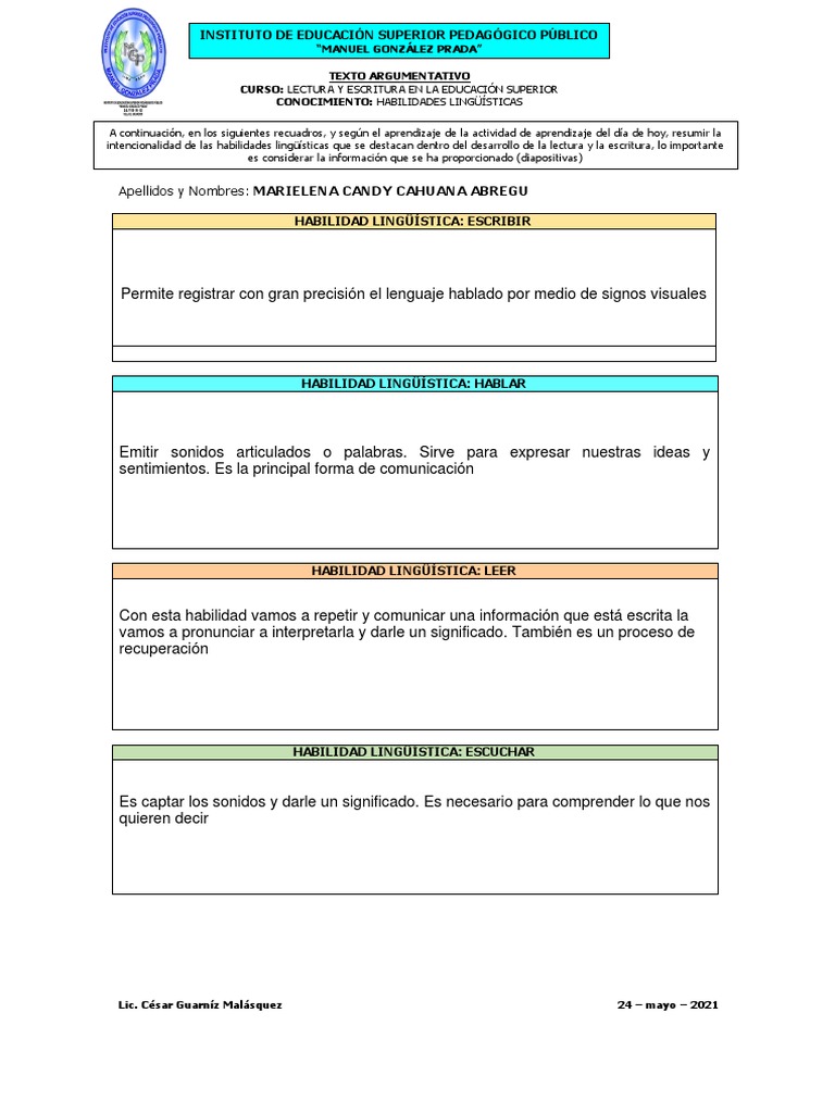 Texto Argumentativo PDF | PDF