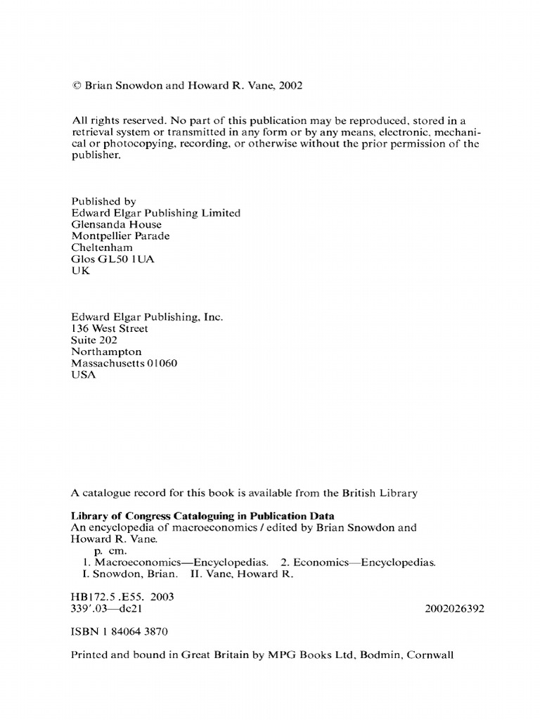 (Brian Snowdon, Howard R Vane) An Encyclopedia of PDF