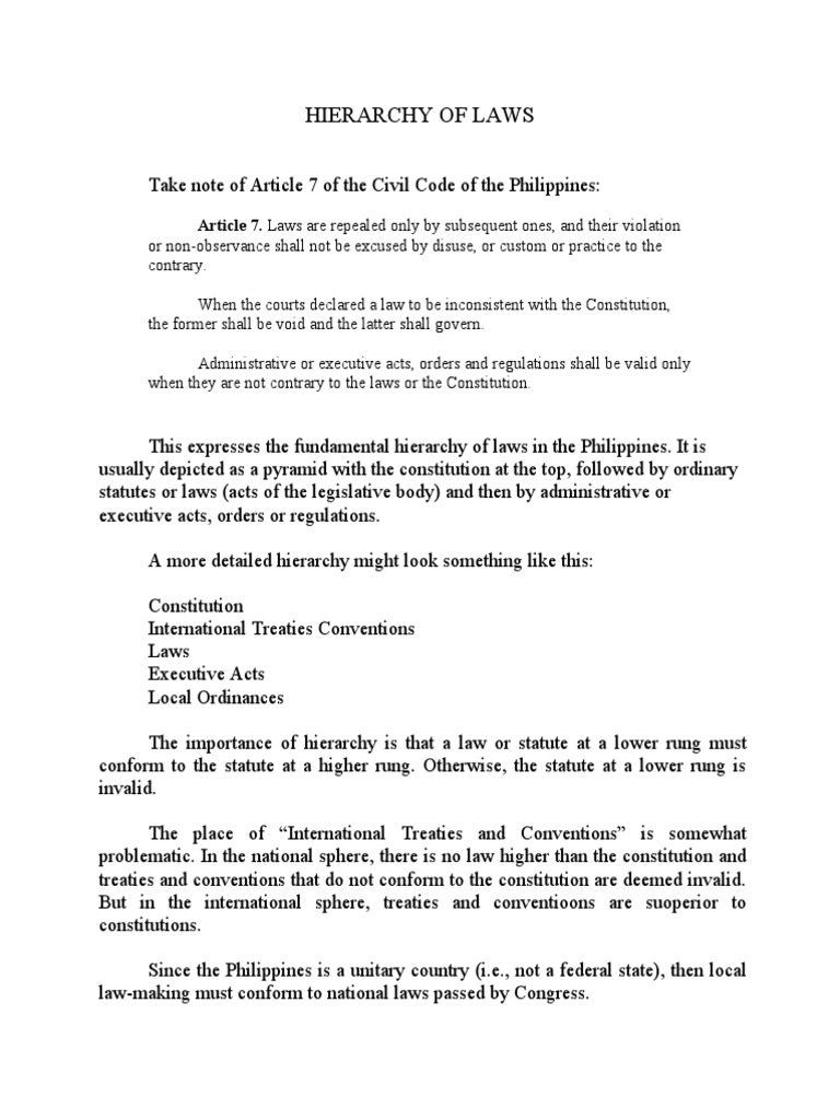 Hierarchy of Laws PDF