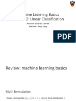 Machine Learning Basics Lecture 2 Lienar Classification