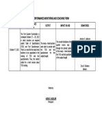 Performance Monitoring and Coaching Form