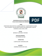 Como Afecta El Cambio Climatico y Calentamiento Global en El Ecuador PDF