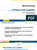 Fiscal Policy in The Long Run