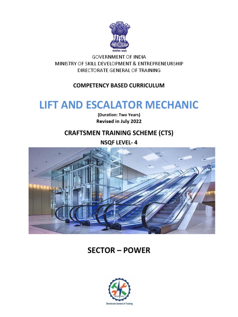 Lift _ Escalator Mechanic_CTS2.0_NSQF4.pdf PDF Electric Motor