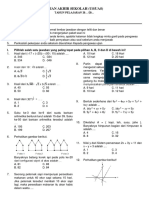 Soal US II Matematika Kelas IX PDF