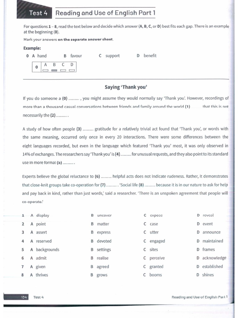CAE Trainer Nou 2 Test 4 | PDF