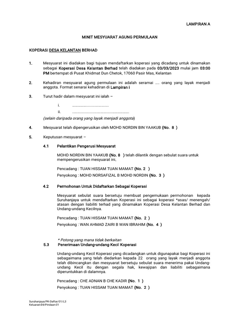 Lampiran a contoh minit map 1 pdf