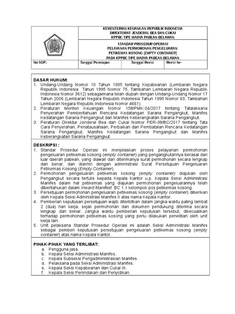 Revisi Sop Empty Container Pdf
