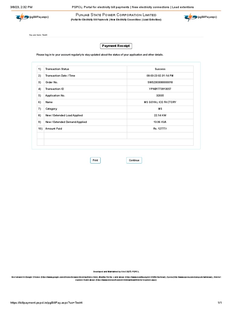 Electricity Bill Payment Pspcl