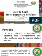 How To Craft Work Immersion Portfolio: Romel Pascual Calasag