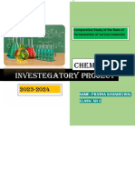 Investegatory Project: Chemistry