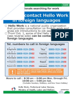 You Can Contact Hello Work in Foreign Languages