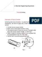 Second Class /materials Engineering Department: Torsion