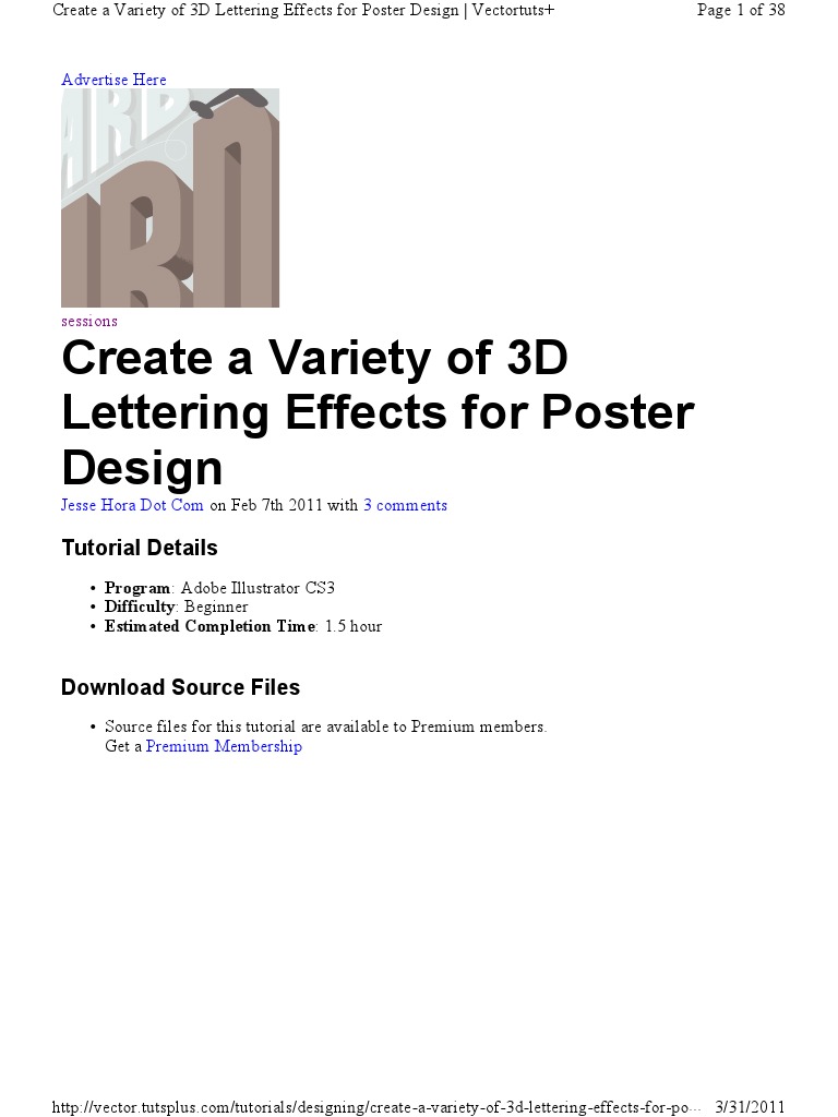 Create A Variety of 3D Lettering Effects For Poster Design | PDF